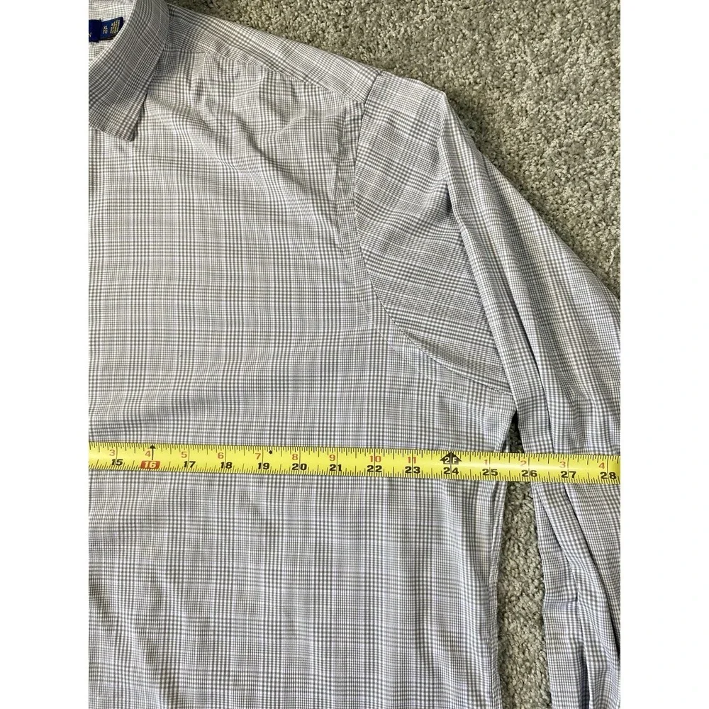 Polo Ralph Lauren Shirt Mens XL Grey Plaid Classic Fit Performance Button Down